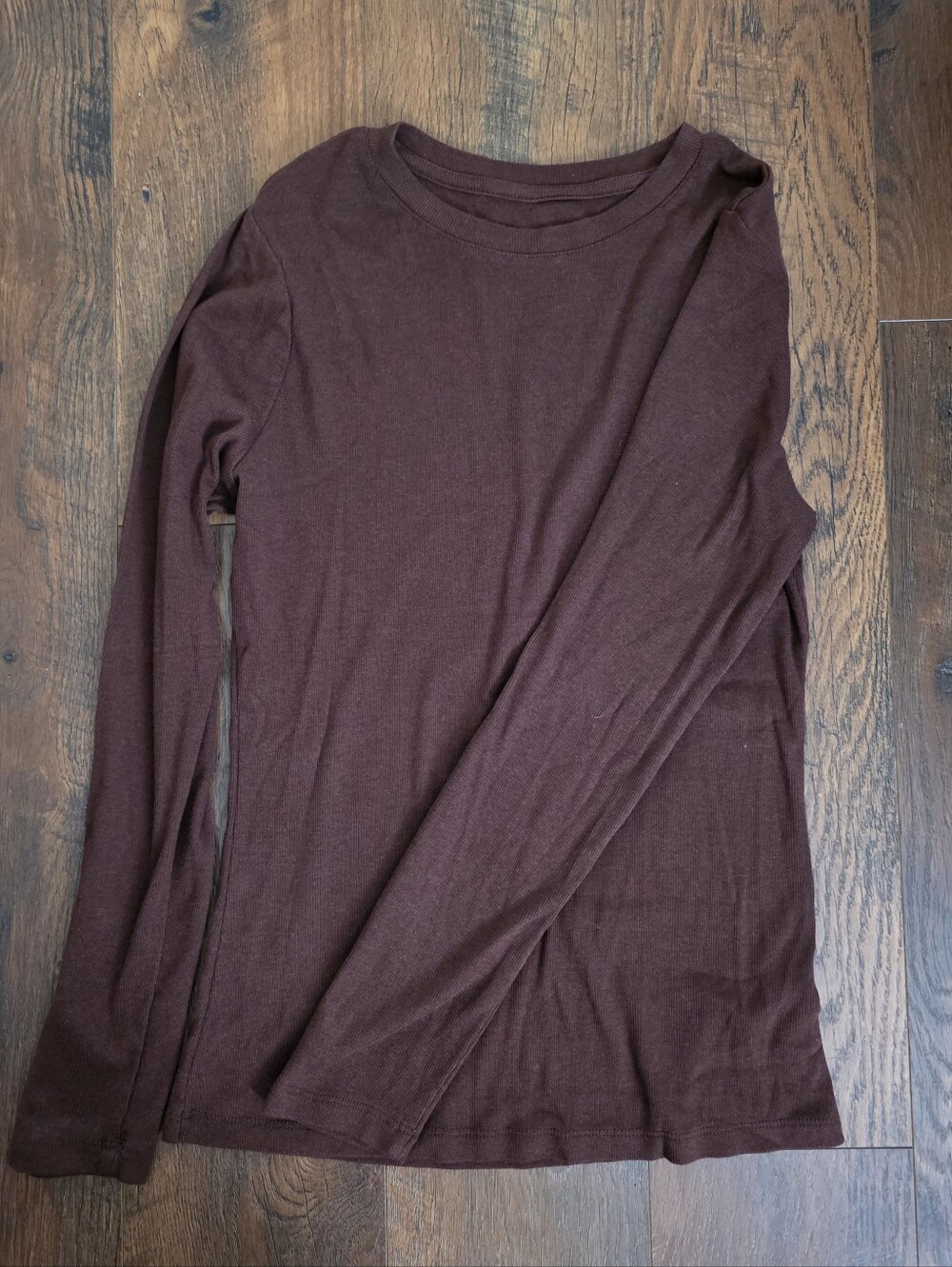Women's A New Day Long Sleeve Crewneck Top - Burgundy Small
